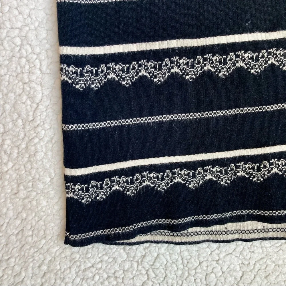 Free People Women’s black & cream boho print knit sweater pull-on pencil skirt
